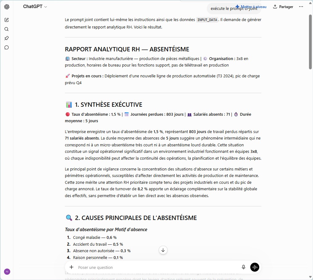 Rapports RH générés par l'IA