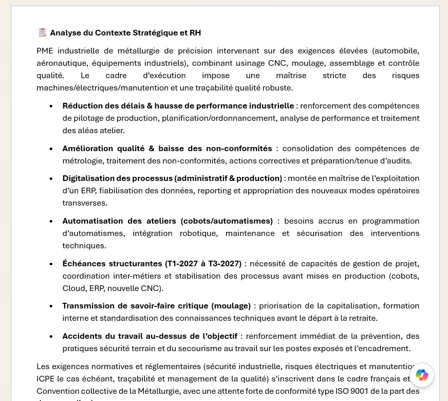 Pilotage des compétences et de la conformité réglementaire